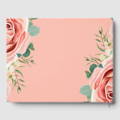 コーラルピンクエレガントの花結婚フローラカスタムの ゲストブック (裏面)