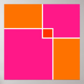 コーラルピンクオレンジスクウェア ポスター (正面)