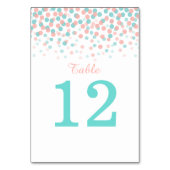 コーラルピンクオレンジティール（緑がかった色）結婚グリーンのテーブル番号 テーブルナンバー (正面)