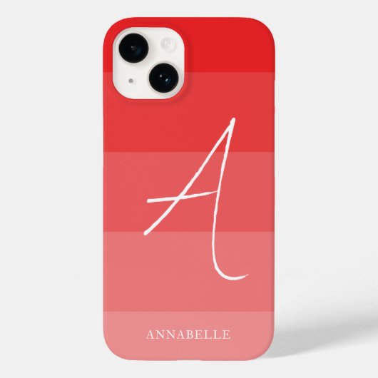 コーラルピンクカラーブロックカスタム Case-Mate iPhoneケース (裏面)