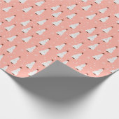 コーラルピンククリスマスフェスティバルツリーズボホトレンディー  ラッピングペーパー (角)