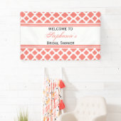 コーラルピンククローバーパターンブライダルシャワー 横断幕 (インサイチュ)