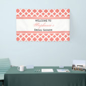 コーラルピンククローバーパターンブライダルシャワー 横断幕 (トレードショー)