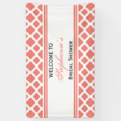 コーラルピンククローバーパターンブライダルシャワー 横断幕 (縦)