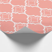 コーラルピンククローバー幾何学模様 ラッピングペーパー (角)