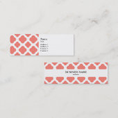 コーラルピンククローバー模様 スキニー名刺 (正面/裏面)