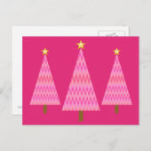 コーラルピンクグラデーションクモダンリスマス シーズンポストカード (正面/裏面)