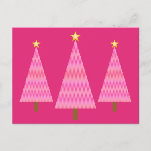 コーラルピンクグラデーションクモダンリスマス シーズンポストカード (正面)