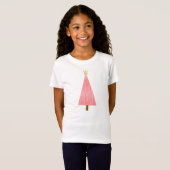 コーラルピンクグラデーションクモダンリスマス Tシャツ (正面フル)