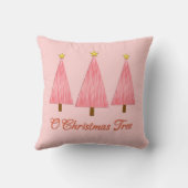 コーラルピンクグラデーションパターモダンンのクリスマスツリー クッション (裏面)