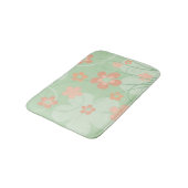 コーラルピンクグリーンシンプルフラワーズキュート春フローラ バスマット (アングル)
