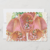 コーラルピンクグリーン結婚ズタイポグラフィ結婚ズ 招待状 (裏面)