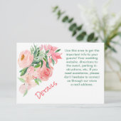 コーラルピンクグリーン結婚フローラ詳細挿入カード 出欠カード (スタンド正面)