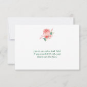 コーラルピンクグリーン結婚フローラ詳細挿入カード 出欠カード (裏面)