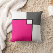 コーラルピンクグレーホワイトスクウェア装飾用クッション クッション (ブランケット)