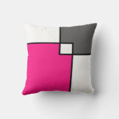 コーラルピンクグレーホワイトスクウェア装飾用クッション クッション (裏面)