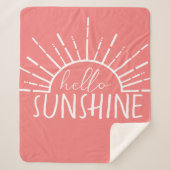 コーラルピンクシンプルクモダンシオンハローサンシャイン シェルパブランケット (正面)