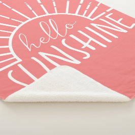 コーラルピンクシンプルクモダンシオンハローサンシャイン シェルパブランケット