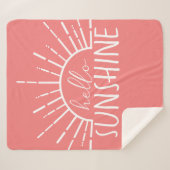 コーラルピンクシンプルクモダンシオンハローサンシャイン シェルパブランケット (正面(横))