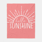 コーラルピンクシンプルクモダンシオンハローサンシャイン フリースブランケット (正面)