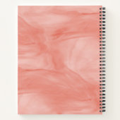 コーラルピンクシンプルク細大理石モノグラモダンム ノートブック (裏面)