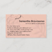 コーラルピンクジュエリーと襟の骨タトゥー 名刺 (裏面)