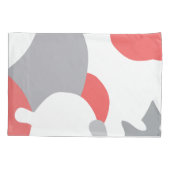 コーラルピンクスタイリッシュクグレイ抽象芸術アート 枕カバー (裏面)