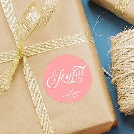 コーラルピンクスタイリッシュクルーシブジョイズホリデー ラウンドシール