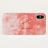 コーラルピンクスターズモダンパターンシックなモノグラム名 Case-Mate iPhoneケース (裏面(横))