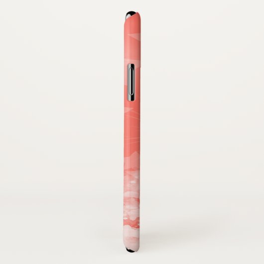 コーラルピンクスターズモダンパターンシックなモノグラム名 Case-Mate iPhoneケース (裏面/右)