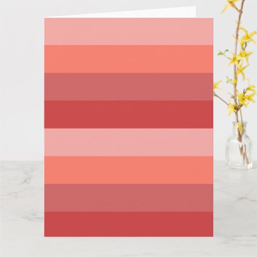 コーラルピンクストライプ色 カード (黄色い花)