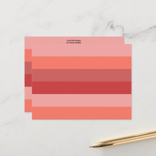 コーラルピンクストライプ色 ポストカード (正面/裏面インサイチュ)