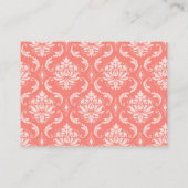コーラルピンクダマスク結婚式のウェディングウェディングウェルカード エンクロージャーカード (裏面)