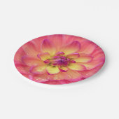 コーラルピンクダリア花紙プレート ペーパープレート (アングル)