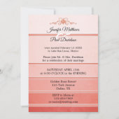 コーラルピンクトンシュールトンストライプのポス結婚ズ 招待状 (正面)