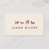 コーラルピンクドッグシルエットクラウドサンセットミニマル 名刺 (正面)