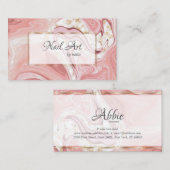 コーラルピンクネイルアーティストアゲートスワーズ 名刺 (正面/裏面)