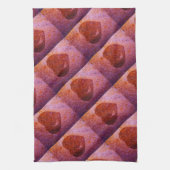 コーラルピンクハート キッチンタオル (縦)