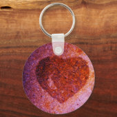 コーラルピンクハート キーホルダー (正面)