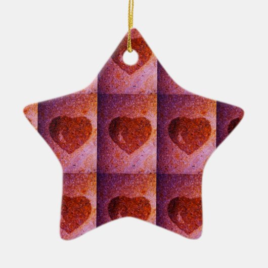 コーラルピンクハート セラミックオーナメント (正面)