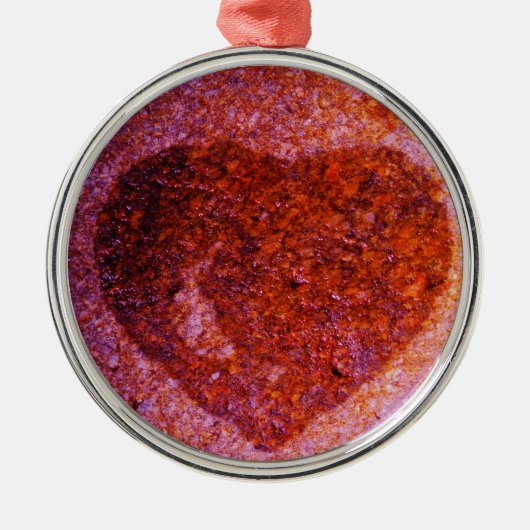 コーラルピンクハート メタルオーナメント (正面)