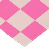 コーラルピンクパタ市松模様にーンチェッカー ショートテーブルランナー (コーナー)