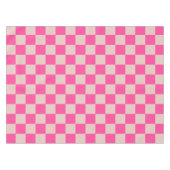 コーラルピンクパタ市松模様にーンチェッカー テーブルクロス (正面(横))
