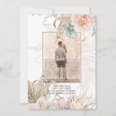 コーラルピンクパンパスグラスフォト結婚ズ セーブザデート (正面)