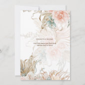 コーラルピンクパンパスグラスフォト結婚ズ セーブザデート (裏面)