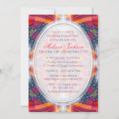 コーラルピンクパープルアンゲリックグローブライダルシャワー 招待状 (裏面)