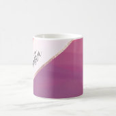 コーラルピンクパープルモダン抽象芸術波アート コーヒーマグカップ (中央)
