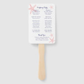 コーラルピンクヒトデビーチ結婚式プログラム ハンドファン (裏面)