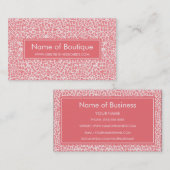 コーラルピンクヒョウモダンプリントブティック 名刺 (正面/裏面)