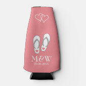 コーラルピンクビーチサンダルビーチ結婚式ボトルクーラー ボトルクーラー (正面)